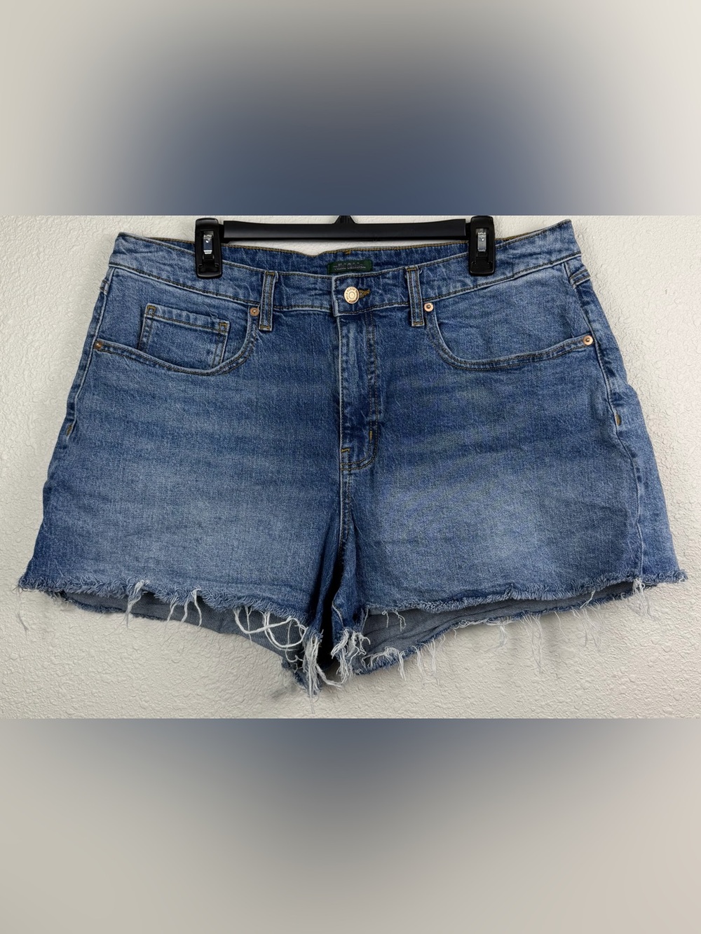 Wild Fable Denim Shorts Womens 17 Blue High Rise Raw Hem Frayed Cutoff Stretch